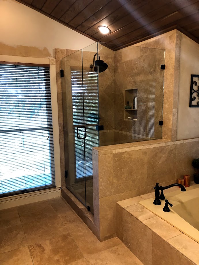 Three Piece frameless shower doors