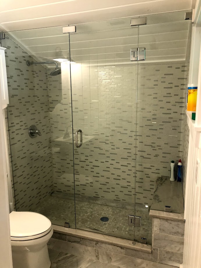 Three Piece frameless shower doors