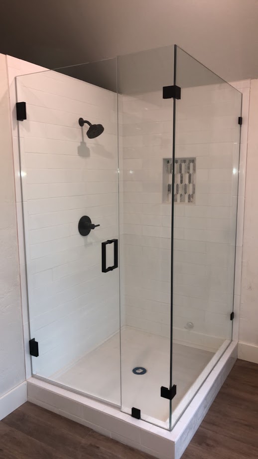 Three Piece frameless shower doors
